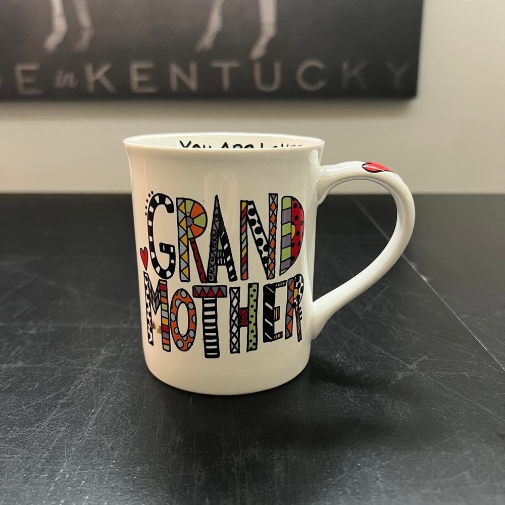 Our Name is Mud Grandmother Mug White Multicolor Heart Gift 16oz